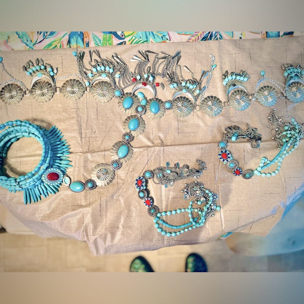 Custom Body Jewelry Set - Real Silver / Real Turquoise